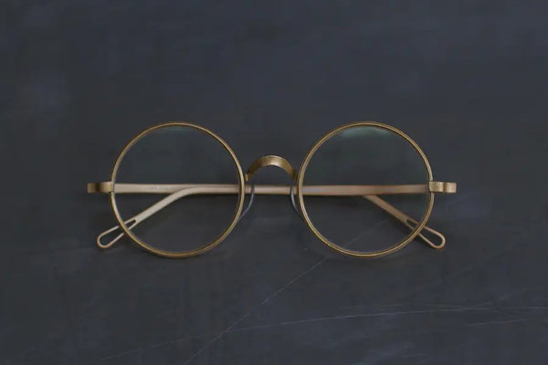 RIGARDS*UMA WANG joint work RG00UW5 series round frame handmade glasses gold frame transparent lens